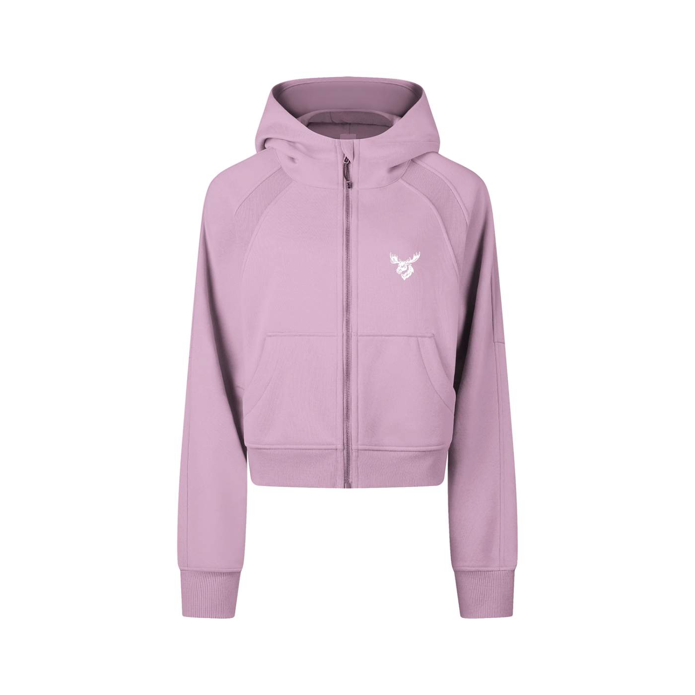 Cropped Zip-Through Hoodie